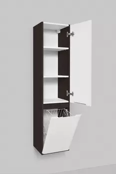 Шкаф-пенал Am.Pm Bliss D M55CHR0341VF 34 см R с бельевой корзиной, белый глянец, венге