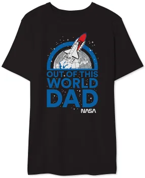 Мужская футболка с рисунком out of this world dad nasa AIRWAVES, черный