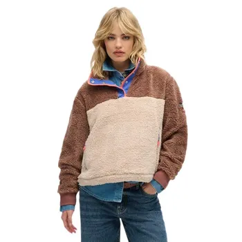 Свитер Superdry Super Soft Mash Up Henley, коричневый