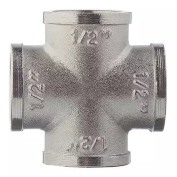 Крестовина Valtec 1/2 ВР(г) х 1/2 ВР(г) х 1/2 ВР(г) х 1/2 ВР(г) латунная (VTr.760.N.0004)