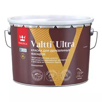Краска фасадная по дереву Tikkurila/Tikkivala Valtti Ultra водно-дисперсионная база A белая 9 л