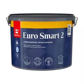 Краска интерьерная Tikkurila/Tikkivala Euro Smart 2 база А белая 9 л