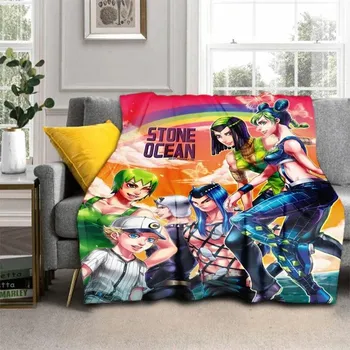Фланелевое одеяло с 3D принтом аниме Jojo Bizarre Adventure для косплея, для кроватей, походов, пикника, модное покрывало, одеяло 75x100cm (30x40inch)