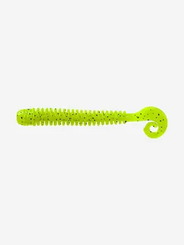 Мягкая приманка LureMax CHEEKY WORM 4''/10 см, (6 штук в упаковке), Зеленый