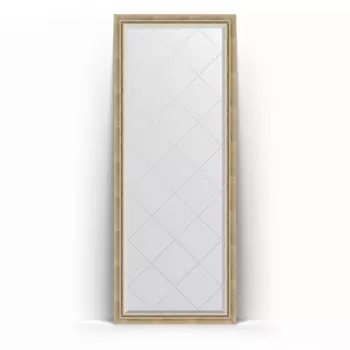 Зеркало напольное 78x198 см состаренное серебро с плетением Evoform Exclusive-G Floor BY 6302