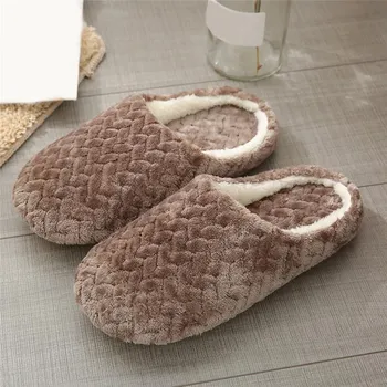Домашние тапочки из хлопка с мягкой подошвой, бесшумные тапочки из искусственной замши для женщин и мужчин, нескользящие тапочки из деревянного пола для дома из хлопка 38-39