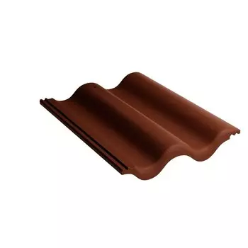 Черепица цементно-песчаная рядовая Kriastak Classic коричневая 11х330х420 мм 12 кв.м