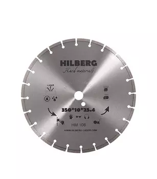 Диск алмазный по бетону Hilberg 350x25,4x3,2 мм сегментный сухой рез (HM108)