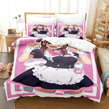 3D печать Kawaii аниме Akiba Maid War комплект постельного белья Single Twin Full Queen King Size комплект постельного белья для взрослых и детей спальня пододеяльник наборы EU Twin 135x200cm