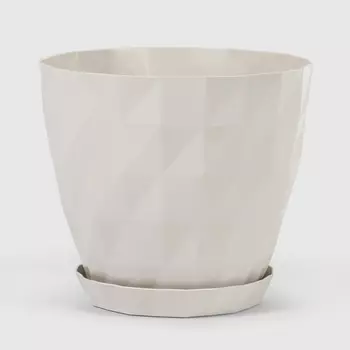 Горшок с поддоном Serinova Crystal 16x16 см белый