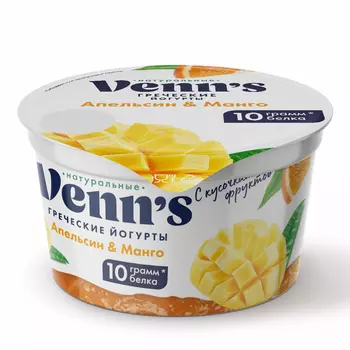 Греческий йогурт Venn's со вкусом манго и апельсина, 130 г