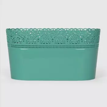 Горшок овальный Serinova lace 13х28 см зеленый