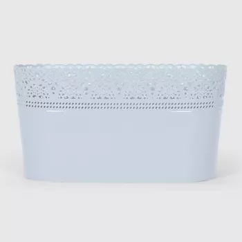 Горшок овальнок Serinova lace 13х28 см белый