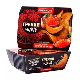 Гренки Гренковъ ржано-пшеничные со вкусом красной икры, 100 г