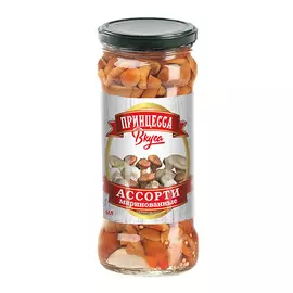 Грибы Принцесса Вкуса ассорти маринованное 580 мл
