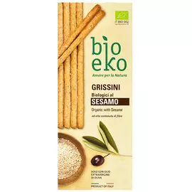 Гриссини EKO BIO из цельнозерновой пшеничной муки с кунжутом 125 г