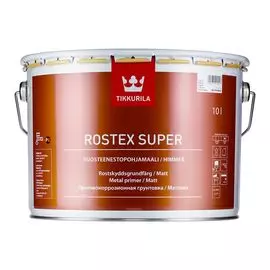 Грунт по металлу Tikkurila Rostex Super 7554 матовый светло-серый 10 л