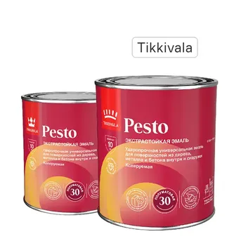 Эмаль Tikkurila Pesto 30 полуматовая цвет белый 0.9 л