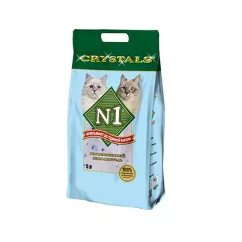 Наполнитель N1 Crystals силикагелевый для кошачьего туалета 5 л премиум Китай 1 уп. х 1 шт. х 3 кг