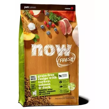 Now Fresh Small Breed Adult Recipe Grain Free сухой корм для взрослых собак малых пород беззерновой с индейкой, уткой и овощами повседневный супер премиум беззерновые для взрослых с индейкой породы мелкого размера мешок Канада 1 уп. х 1 шт. х 9.98 кг