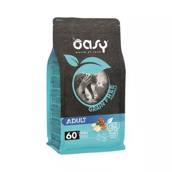 Oasy Dry Cat Grain Free Adult сухой корм для взрослых кошек беззерновой с рыбой - 1,5 кг повседневный супер премиум беззерновые для взрослых с рыбой для всех пород мешок Испания 1 уп. х 1 шт. х 1.5 кг