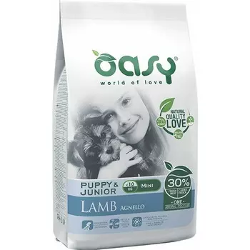 Oasy Dry Dog OAP Puppy Mini Монопротеин сухой корм для щенков и юниоров мелких пород с ЯГНЕНКОМ повседневный супер премиум без курицы для щенков с ягненком породы мелкого размера мешок Импортный корм 1 уп. х 1 шт. х 2.5 кг