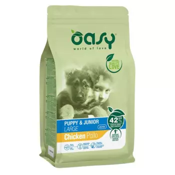 Oasy Dry Puppy & Junior Large Breed Professional сухой корм для щенков и юниоров крупных пород с КУРИЦЕЙ - 12 кг повседневный супер премиум зерновые для щенков с курицей породы крупного размера мешок Импортный корм 1 уп. х 1 шт. х 12 кг