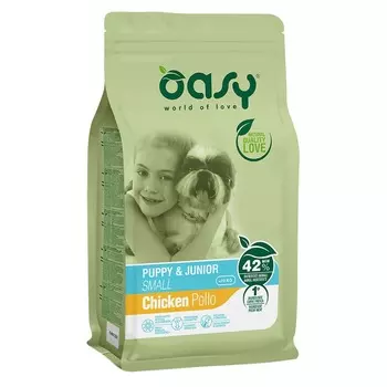 Oasy Dry Puppy & Junior Small Breed Professional сухой корм для щенков и юниоров мелких пород с КУРИЦЕЙ - 3 кг повседневный супер премиум зерновые для щенков с курицей породы мелкого размера мешок Импортный корм 1 уп. х 1 шт. х 3 кг