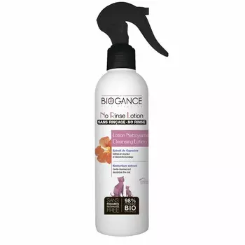 Очищающий BIO-лосьон Biogance No Rinse Lotion с экстрактом настурции для бережной сухой очистки шерсти кошек (эффект чистой шерсти без мытья) - 250 мл уход за шерстью для взрослых Франция 1 уп. х 1 шт. х 0.25 кг