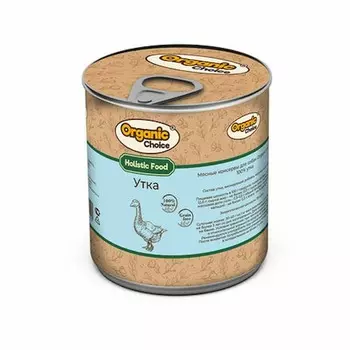 Organic Сhoice Holistic Monoprotein влажный корм для взрослых собак всех пород с уткой, в консервах - 300 г повседневный премиум для взрослых с уткой для всех пород консервы (в железной банке) Российский корм 1 уп. х 1 шт. х 0.34 кг
