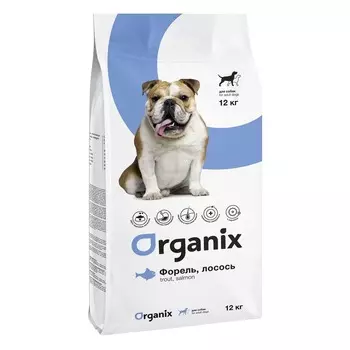 Organix Adult Dogs сухой корм для собак, с форелью и лососем - 12 кг повседневный супер премиум мешок Франция 1 уп. х 1 шт. х 12 кг