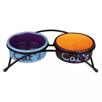 Миски Trixie для кошек на подставке керамическая 0,3 л/12 см - 2 шт Китай 1 уп. х 1 шт. х 0.5 кг
