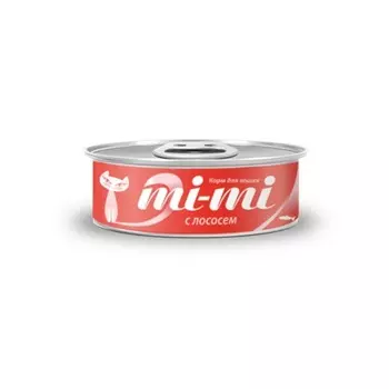Mi-Mi полнорационный влажный корм для кошек, с тунцом и лососем, кусочки в желе, в консервах - 80 г повседневный супер премиум для всех возрастов с лососем для всех пород консервы (в железной банке) Импортный корм 1 уп. х 24 шт. х 1.92 кг