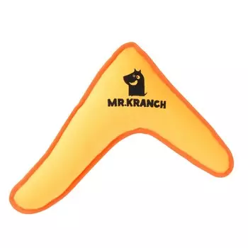 Mr.Kranch игрушка для собак мелких и средних пород, бумеранг с пищалкой, желтый - 22х19х4,5 см для всех возрастов породы мелкого размера Россия 1 уп. х 1 шт. х 0.054 кг