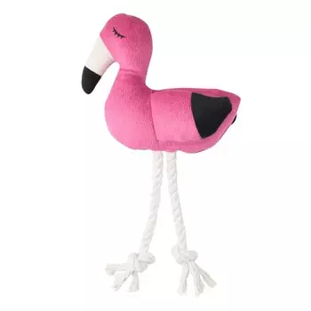 Mr.Kranch игрушка для собак мелких и средних пород, фламинго с канатом и пищалкой, ярко-розовый - 24х13,5х6 см для всех возрастов породы мелкого размера Россия 1 уп. х 1 шт. х 0.056 кг