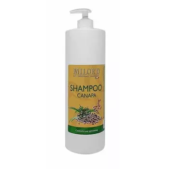 Milord Shampoo Canapa шампунь "Канапа" для собак с длинной шерстью, питательный, с дозатором - 1 л уход за шерстью для всех возрастов для всех пород Италия 1 уп. х 1 шт. х 1 кг