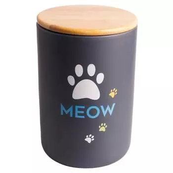 Mr.Kranch Meow бокс для хранения корма для кошек, керамический, черный - 1900 мл для всех возрастов для всех пород Китай 1 уп. х 1 шт. х 0.88 кг
