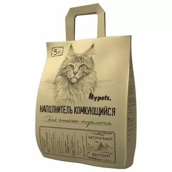 Mypets наполнитель комкующийся бентонитовый - 4 кг повседневный для всех возрастов мешок Россия 1 уп. х 1 шт. х 4 кг
