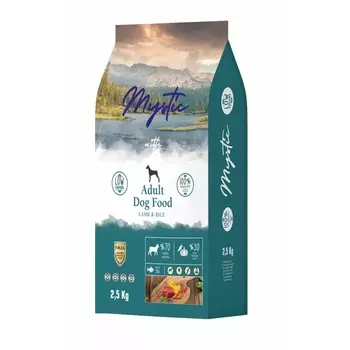 Mystic Adult Dog Food Lamb & Rice полнорационный сухой корм для собак, с ягненком и рисом - 2,5 кг повседневный супер премиум для взрослых с ягненком для всех пород мешок Импортный корм 1 уп. х 1 шт. х 2.5 кг