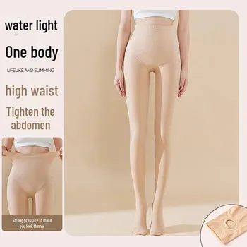 Женские колготки Water-Light Nude - утолщенный бархат, высокая талия, без занижения, леггинсы осень/зима Simple 945 (70g lint-free) чёрный