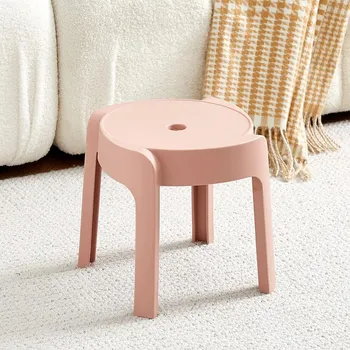 Обеденные стулья с утолщенной спинкой Nordic Chair Пластиковый табурет Roundy Stackable Modern Furniture Nordic Chair