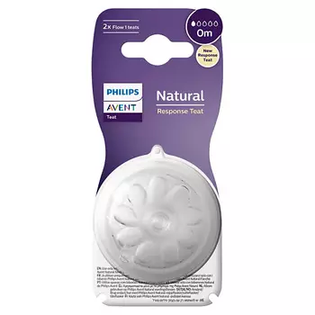 PHILIPS Силиконовая соска Natural Response, скорость потока 1