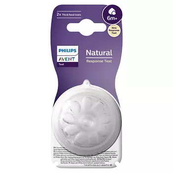 PHILIPS Силиконовая соска Natural Response, скорость потока 6