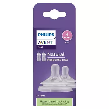 PHILIPS Силиконовая соска Natural Response, скорость потока 4