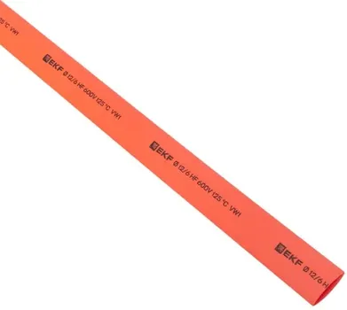 Трубка термоусадочная EKF tut-12-r-1m 12/6 красная,1м, PROxima