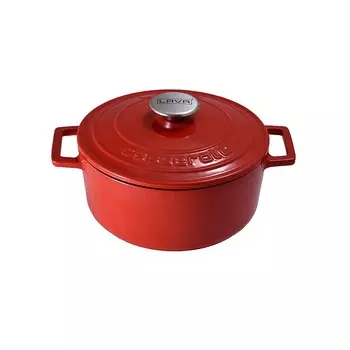 Кастрюля Lava круглая 20 см 2,82 л чугун красная