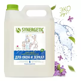 Антибактериальное средство для мытья окон, зеркал и бытовой техники, 5 л, Synergetic