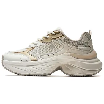 Anta Cloud Rise Simple Comfortable Wear-Resistant Breathable Low-Top Dad Shoes Women sneaker Off-White Gold 122538882-2 36