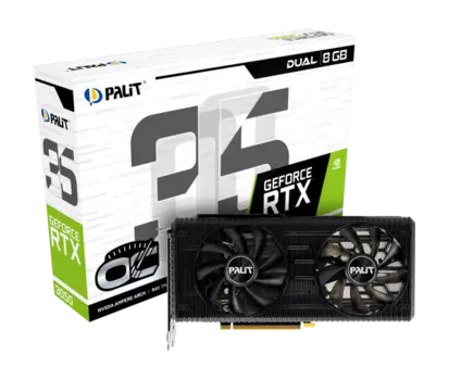 Видеокарта Palit GeForce RTX 3050 8 ΓБ Retail
