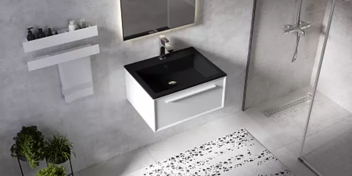 Раковина над стиральной машиной Paola Nero 600 ST Black
